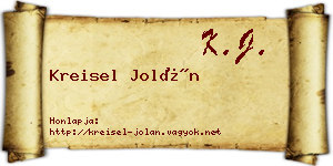 Kreisel Jolán névjegykártya